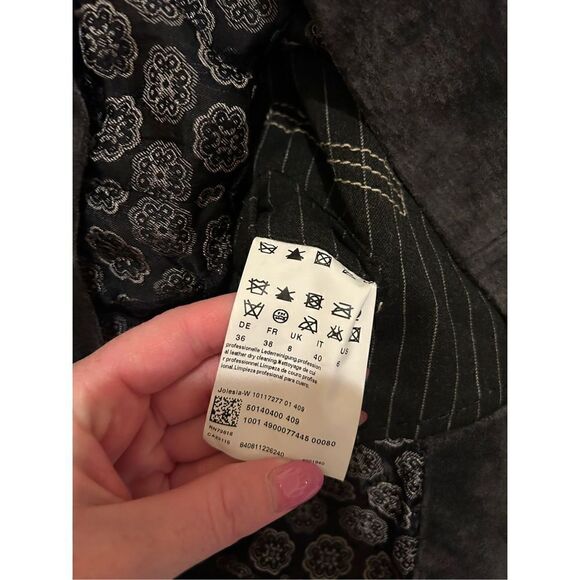 Hugo Boss Women’s Black Pigskin Leather Jacket Size 6 - Picture 9 of 12